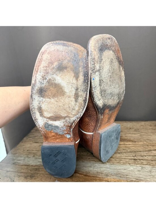 Tony Lama Mens Bison MADE IN USA Cowboy Western Boots Size 10 main image 5